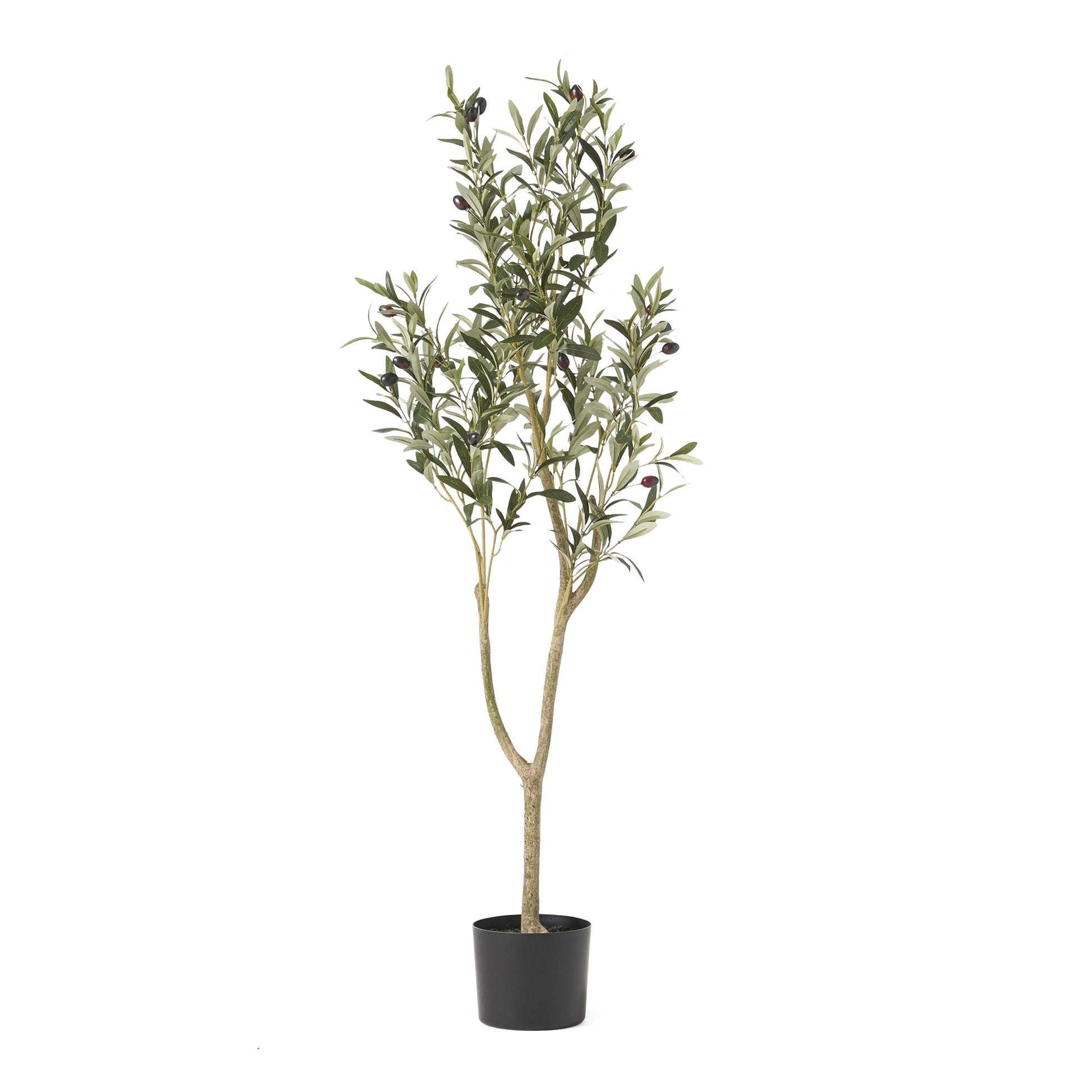 47 inch artificial olive tree in a black pot, ideal for home or office decor