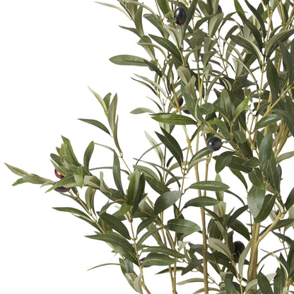 47 inch artificial olive tree with realistic green leaves and black olives for home decor
