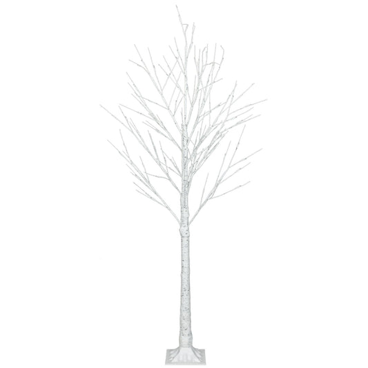 4ft snowflake Christmas tree with lights in white with bare branches and built-in LED lights