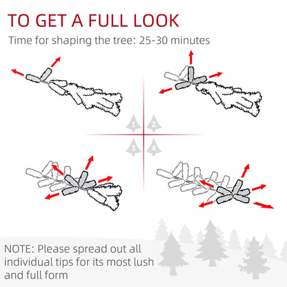 Instructions for shaping a 6ft artificial Christmas tree for a full and lush appearance