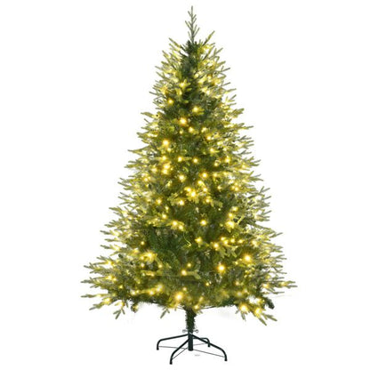 6ft pre-lit Aspen fir Christmas tree with warm white lights and realistic foliage for holiday decoration