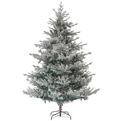 7.5ft snow flocked artificial Christmas tree with realistic branches and sturdy metal stand