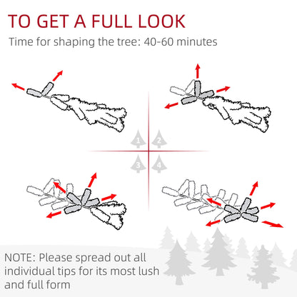 Instructions for shaping a 7.5ft snow flocked artificial Christmas tree for a full look