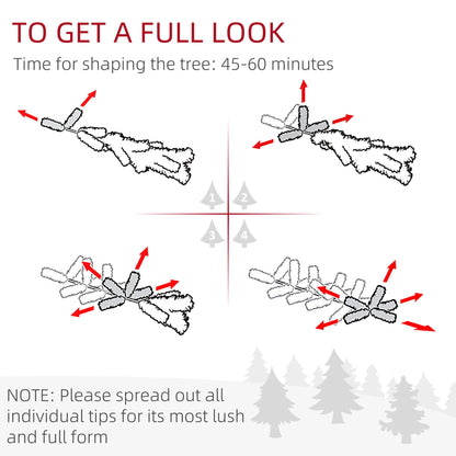 Instructions for shaping a 9ft black artificial Christmas tree for a full, lush appearance