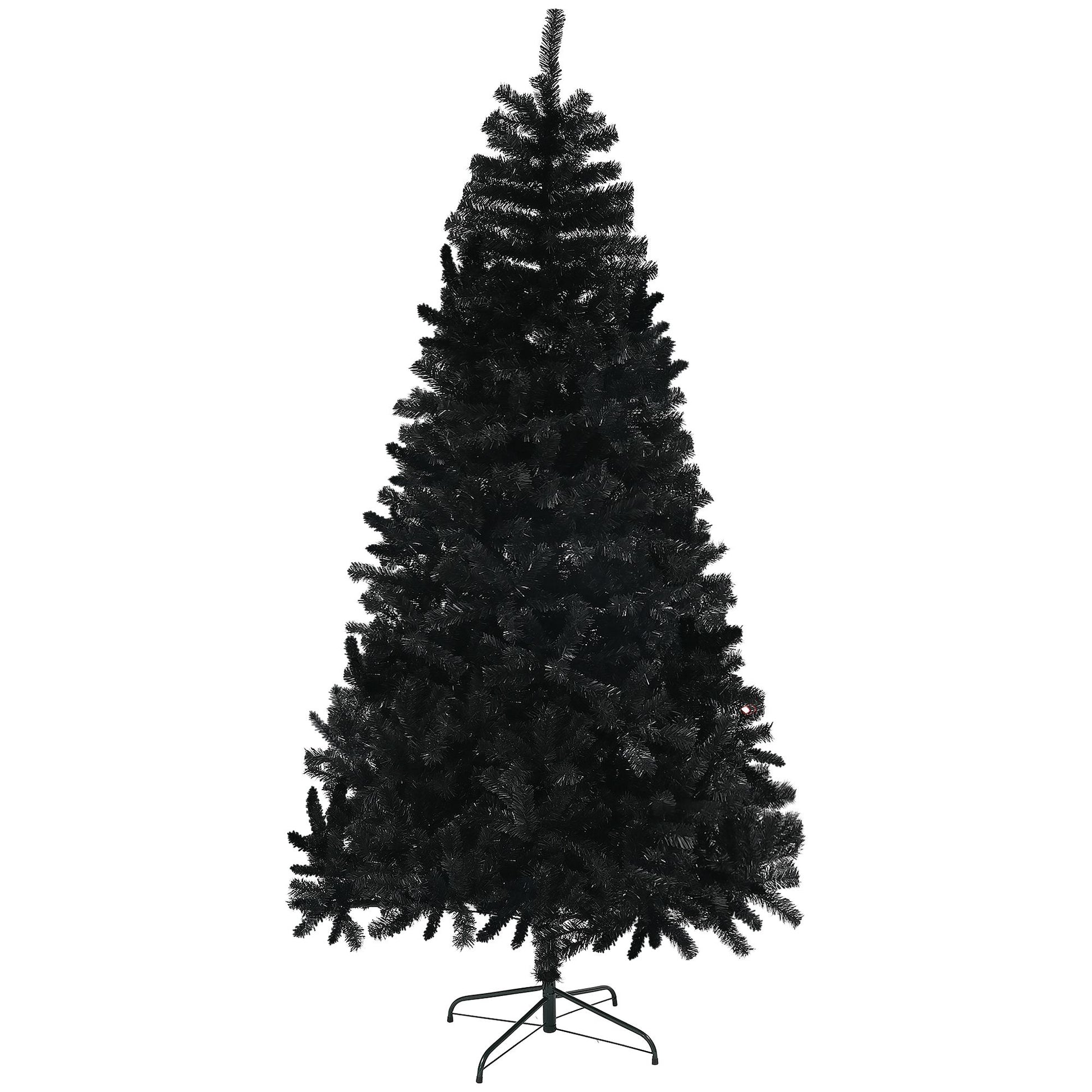 9ft black artificial Christmas tree with a full and lush design for festive holiday decor