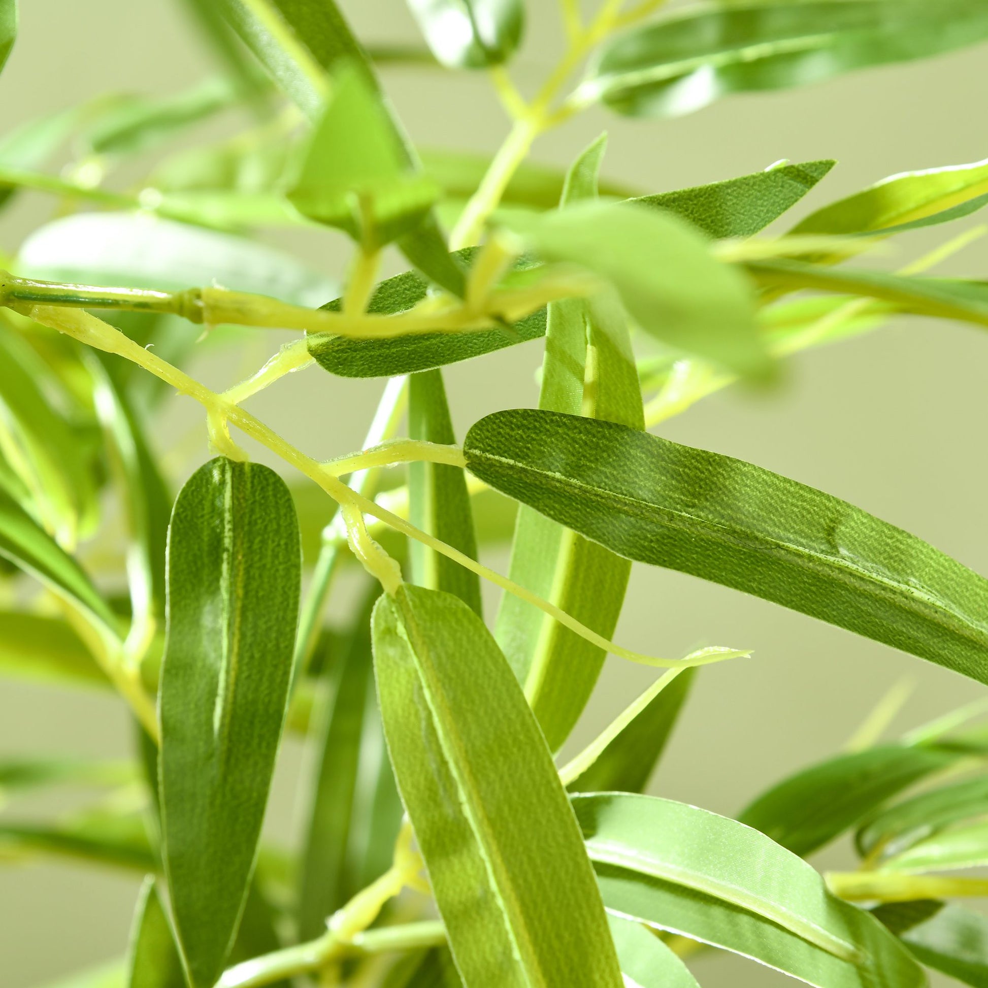 Close-up view of realistic leaves on artificial bamboo tree 6ft from FauxMart.com