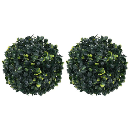 Set of two artificial boxwood balls for decor, perfect for enhancing home interiors