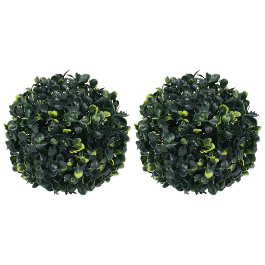 Set of two artificial boxwood balls for decor, perfect for enhancing home interiors
