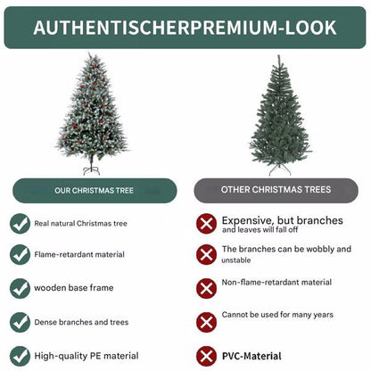 Comparison of artificial Christmas tree 7ft features versus traditional trees highlighting quality and stability