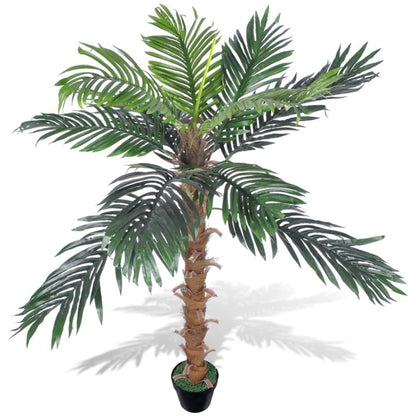 Lifelike artificial coconut palm tree with realistic leaves and sturdy trunk for home or office decor