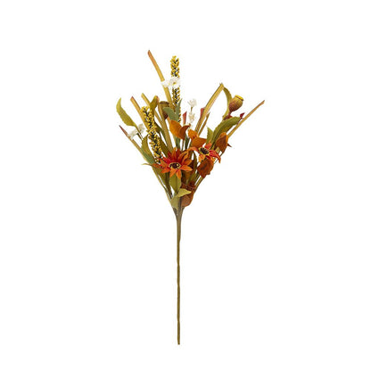 Colorful artificial flower picks set featuring various blooms and foliage for home decor