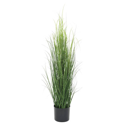 Tall artificial grass plant decor in black pot from FauxMart.com for indoor greenery