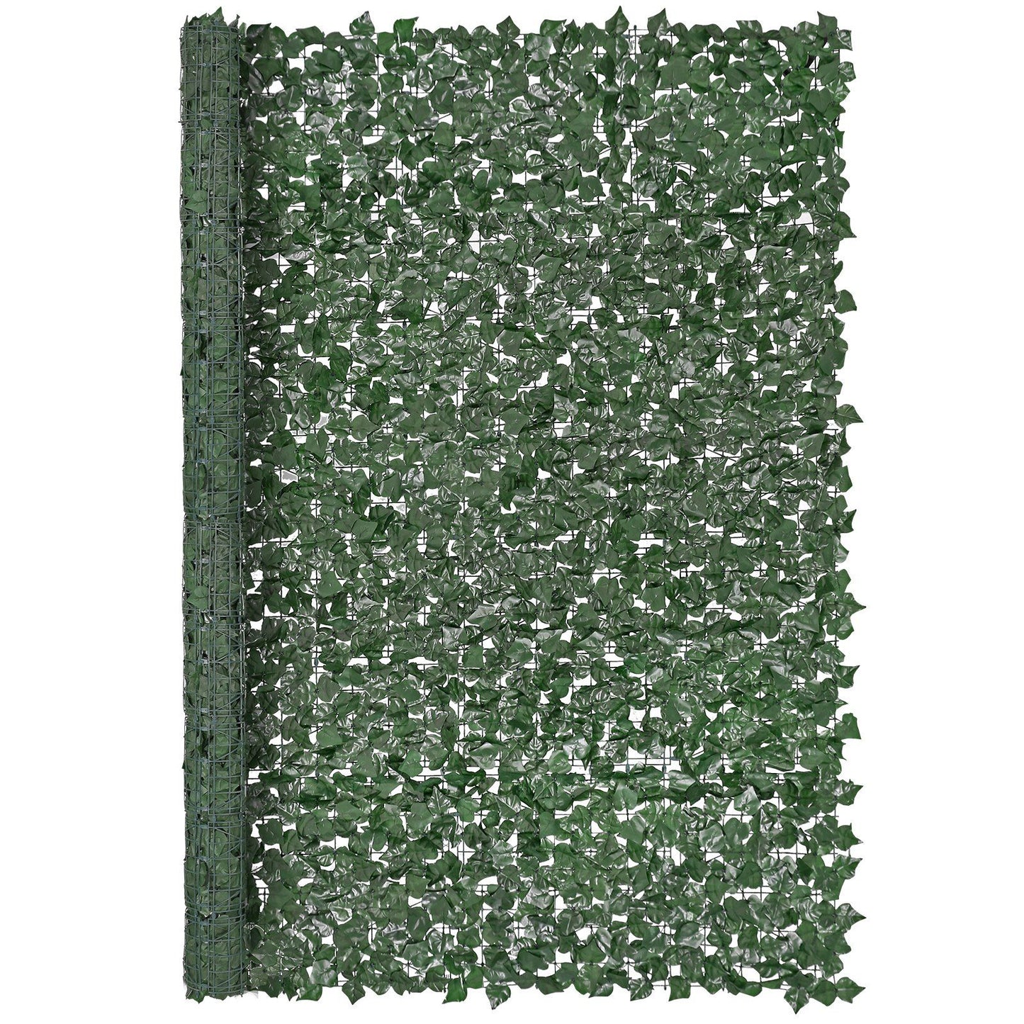 Green artificial ivy privacy fence panel with dense foliage for outdoor privacy and decoration