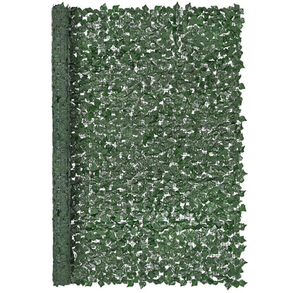 Green artificial ivy privacy fence panel with dense foliage for outdoor privacy and decoration