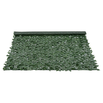 FauxMart.com artificial ivy privacy fence roll with dense green leaves for outdoor use