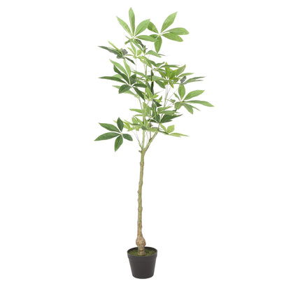 Artificial money tree 47 inch in a black pot with lush green leaves for home decor