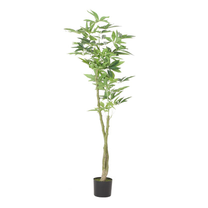 Tall artificial money tree decor in a black pot, perfect for home or office spaces