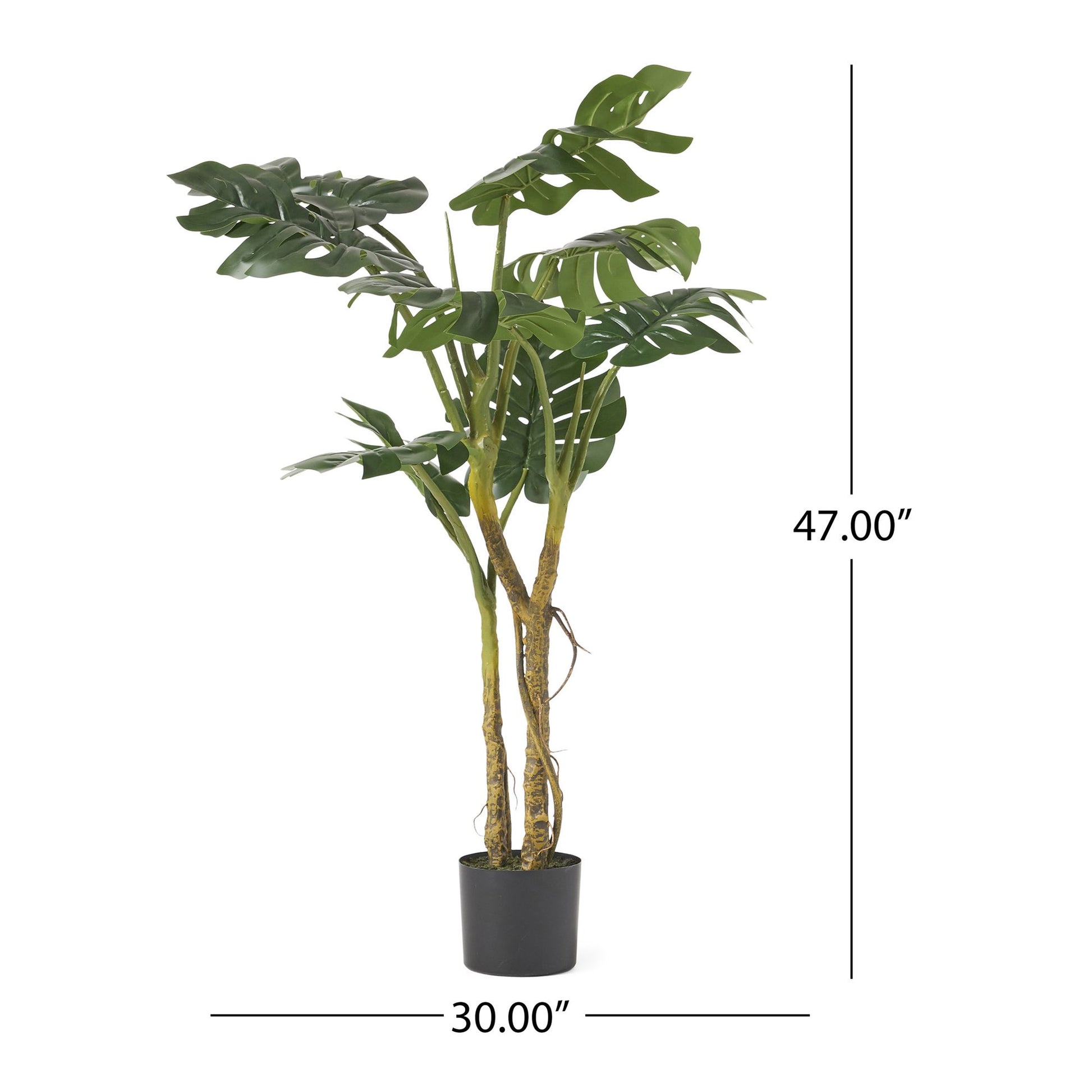 Artificial monstera tree 47 inch in a black pot, perfect for home or office decor