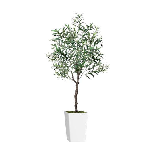 Artificial olive tree 5ft in a white pot, perfect for enhancing home decor with a natural touch