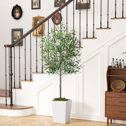 Stylish artificial olive tree 6ft in a modern white pot, perfect for home decor