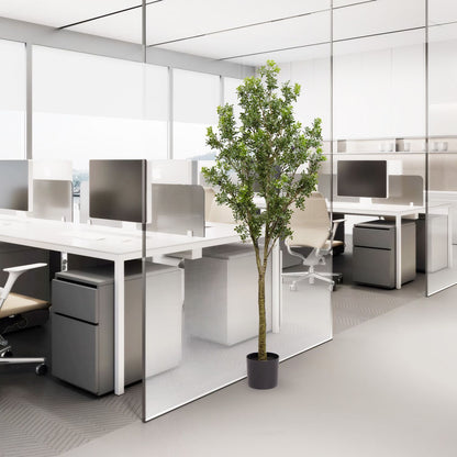 Realistic artificial outdoor garden branches in a modern office setting for enhanced decor