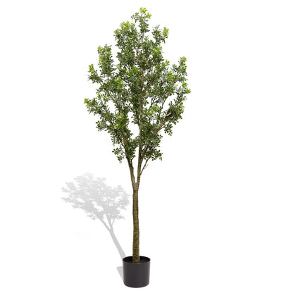 Lifelike artificial outdoor garden branches in a black pot for decorative landscaping