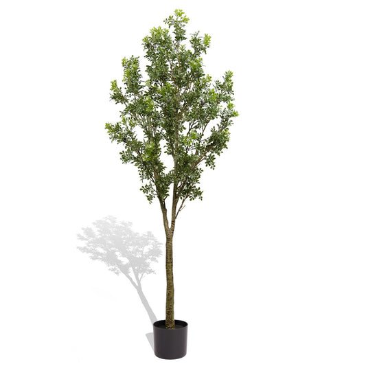 Lifelike artificial outdoor garden branches in a black pot for decorative landscaping