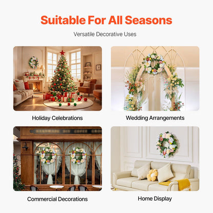 Artificial peony hydrangea wreath used in holiday decorations wedding arches commercial displays and home decor