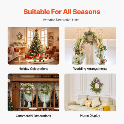 Versatile artificial pink daisy wreath used for holiday celebrations wedding arrangements commercial decorations and home display