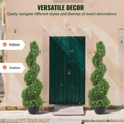 Elegant artificial spiral topiary perfect for indoor and outdoor decor settings