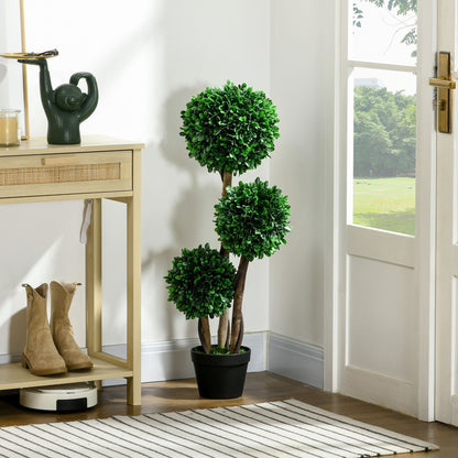 Artificial topiary tree 3ft in a decorative pot with vibrant green foliage for indoor decoration