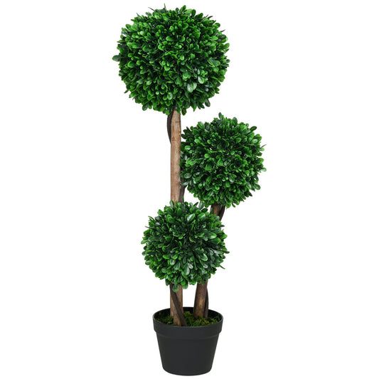 Elegant artificial topiary tree 3ft in a modern black pot, perfect for home decor and indoor spaces
