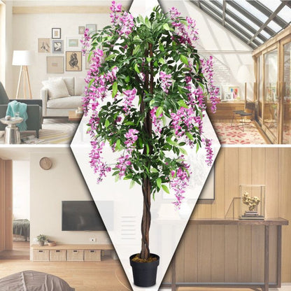 Stunning artificial wisteria tree in a stylish pot, perfect for home or office decor