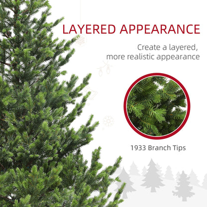 Sparse artificial Christmas tree with layered branches for a more realistic appearance and 1933 branch tips