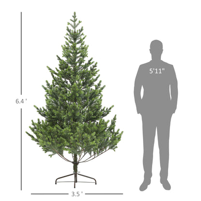 6.4-foot sparse artificial Christmas tree with realistic foliage, ideal for holiday decorating