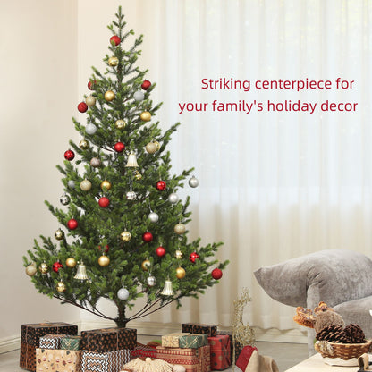Sparse artificial Christmas tree adorned with colorful ornaments for festive holiday decor