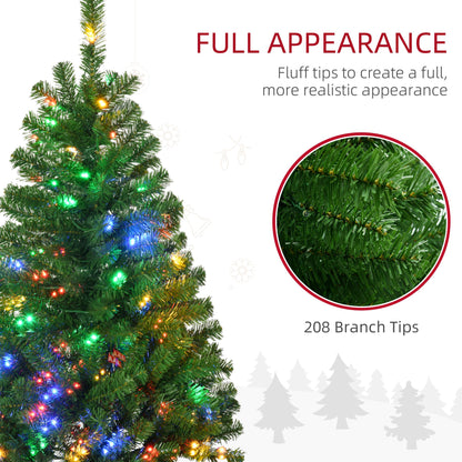 Full appearance holiday decor LED Christmas tree with 208 branch tips and colorful lights