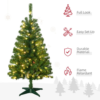 Holiday decor LED Christmas tree with warm white lights easy set up and flame retardant material