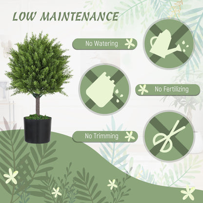 Indoor outdoor fake plants tree in black pot with no watering, no fertilizing, and no trimming needed