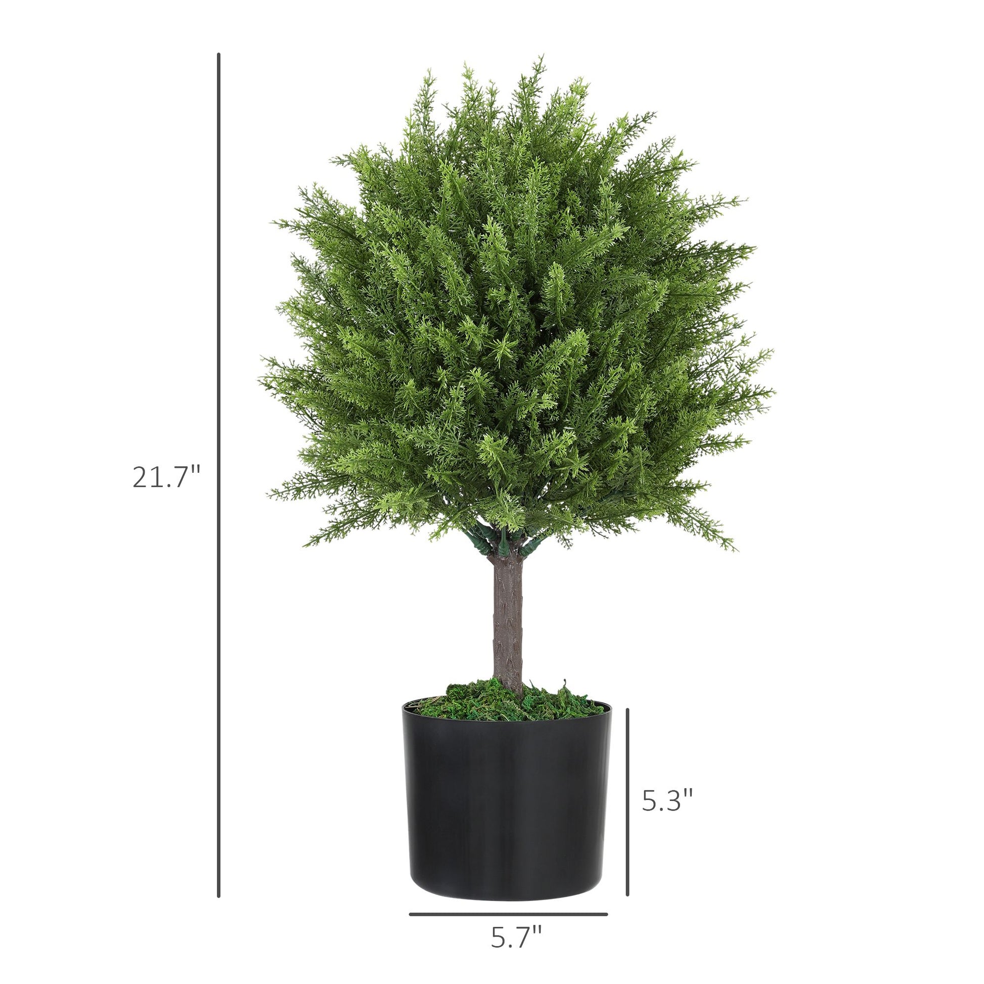 FauxMart indoor outdoor fake plants small artificial tree with black pot and green foliage