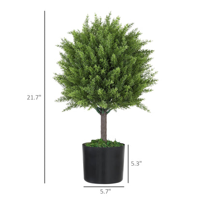 FauxMart indoor outdoor fake plants small artificial tree with black pot and green foliage