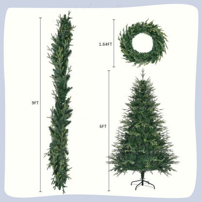 6ft pre-lit Aspen fir Christmas tree with green foliage and sturdy stand for festive decor