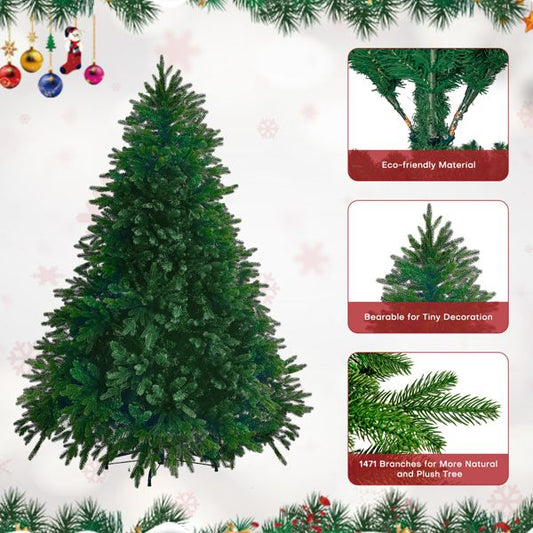 Premium fire-resistant Christmas tree with eco-friendly material and 1471 branches for a natural look