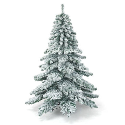 6 foot snow flocked Christmas tree with full branches and realistic snowy effect from FauxMart.com