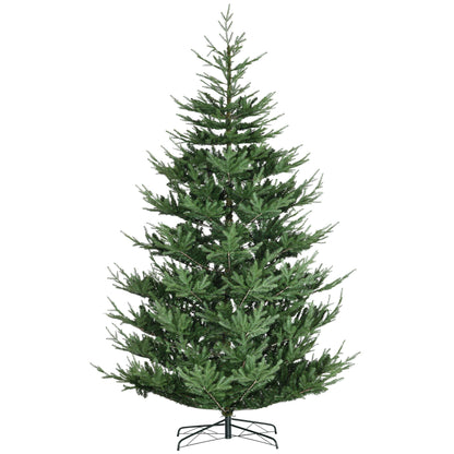 9 ft artificial Christmas tree with dense green branches and metal stand by FauxMart.com