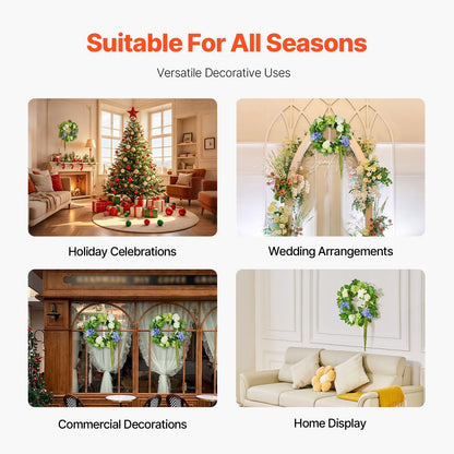 Artificial hydrangea wreath used for holiday celebrations wedding arrangements commercial decorations and home display