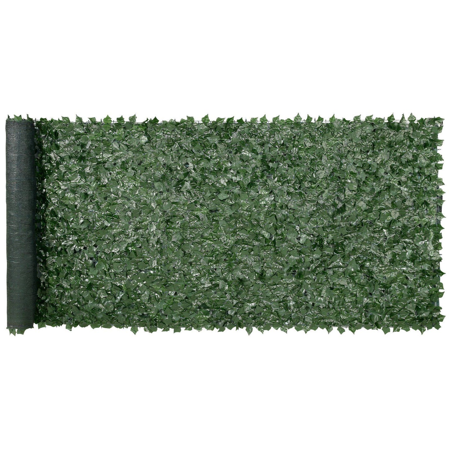 Green artificial ivy privacy fence roll with dense foliage for outdoor privacy and decoration