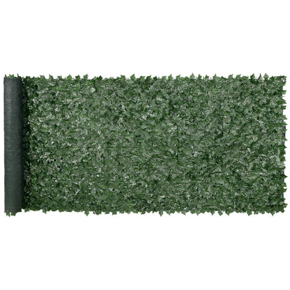Green artificial ivy privacy fence roll with dense foliage for outdoor privacy and decoration
