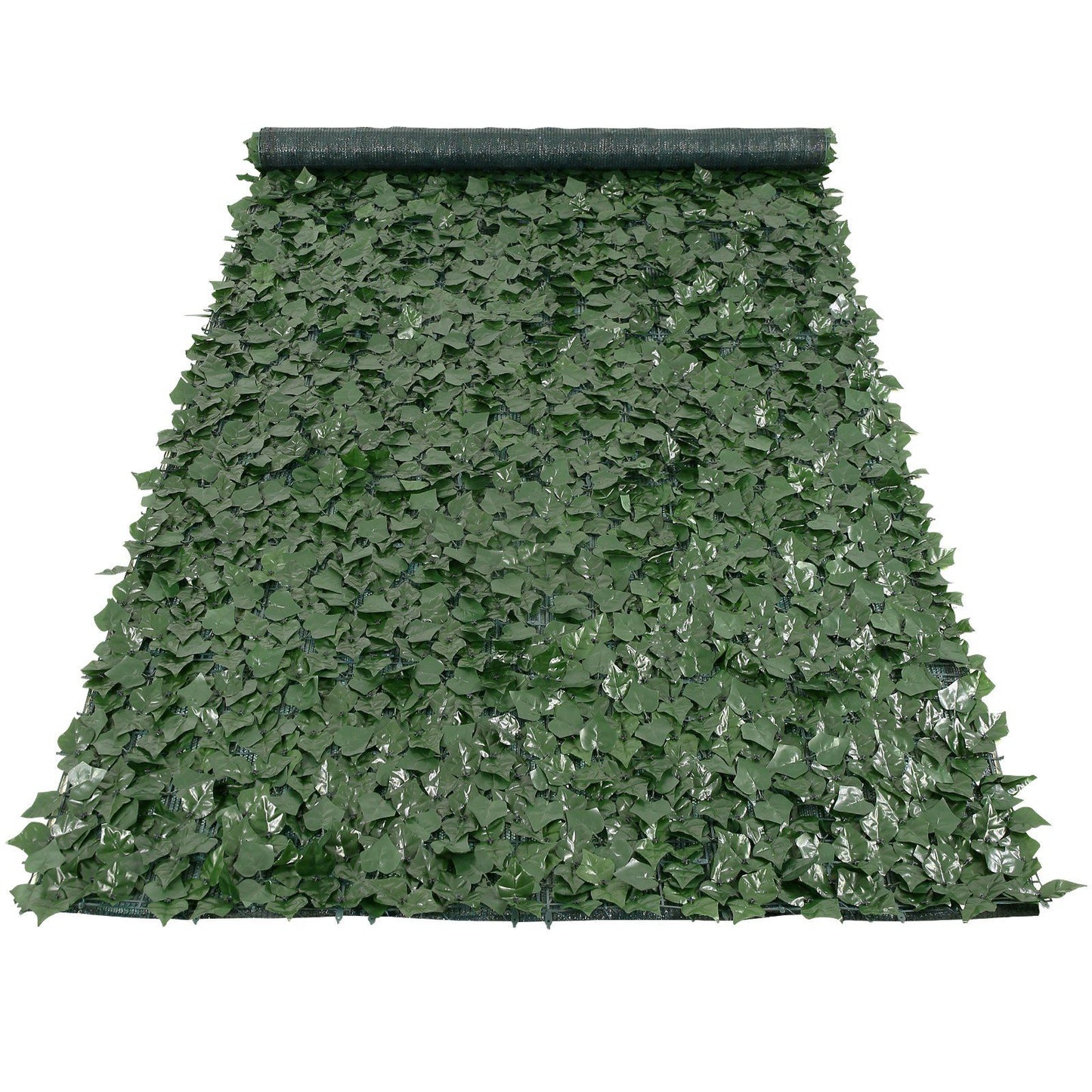 Rolled artificial ivy privacy fence panel with dense green leaves for outdoor privacy and decoration