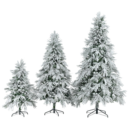 FauxMart.com pre-lit snow flocked Christmas tree set with three different sized artificial trees